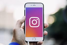Instagram logo on mobile phone