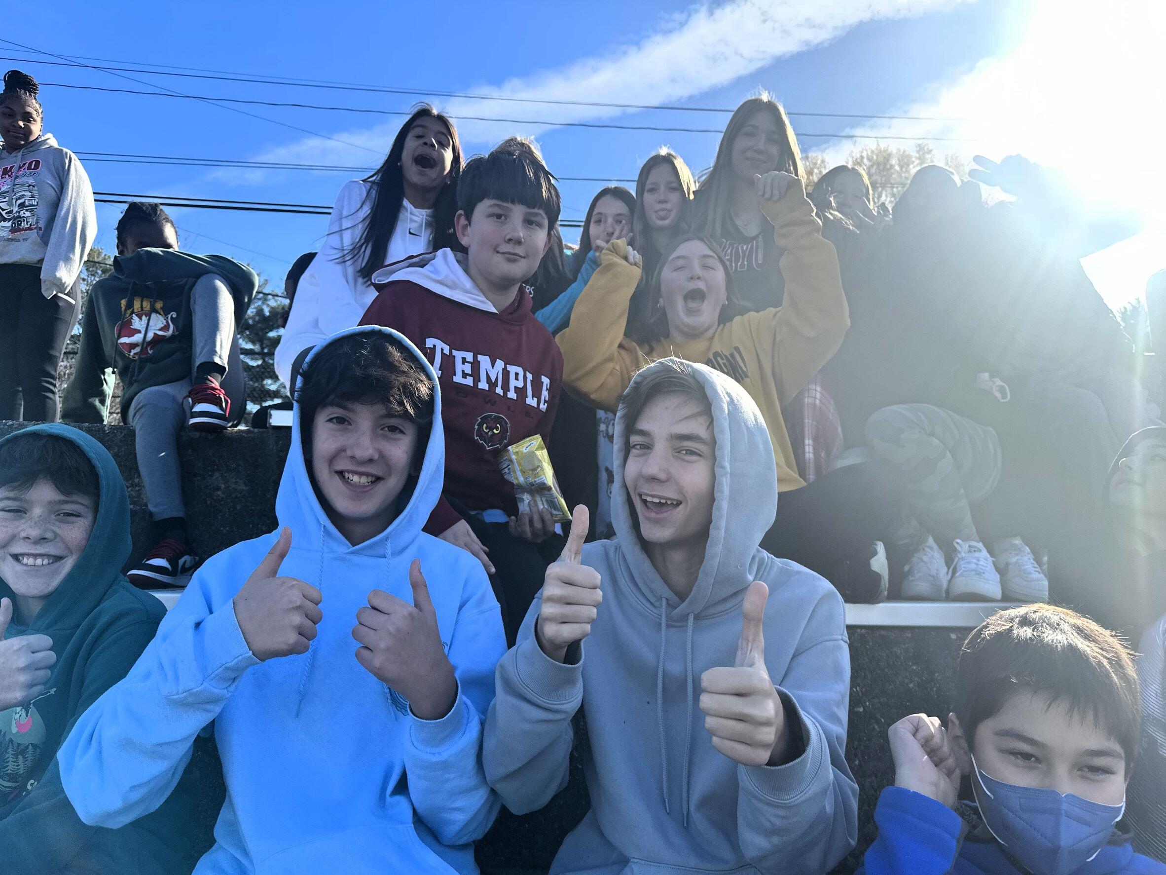 Students cheering for Turkey Bowl
